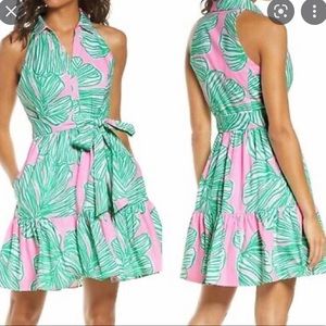 NWT Lilly Pulitzer Trisha Shirt Dress, Who Let the Fronds Out, Size 00